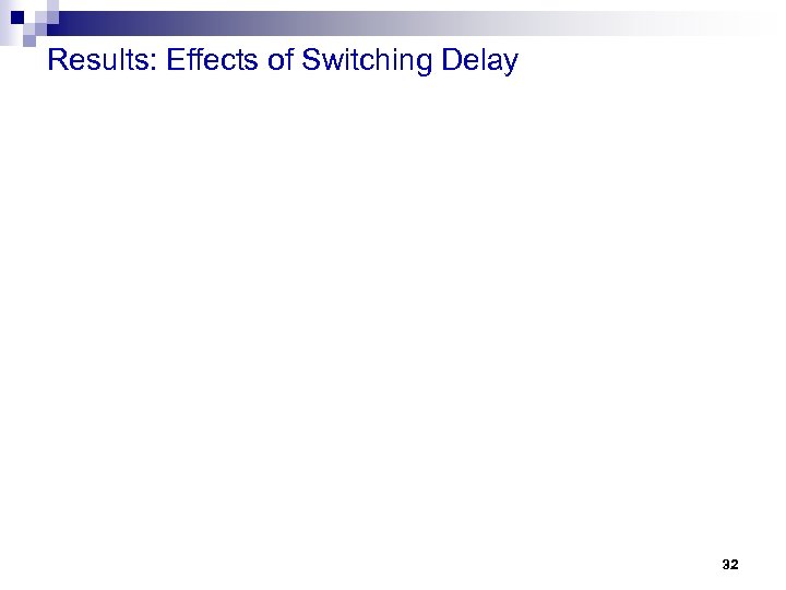 Results: Effects of Switching Delay 32 