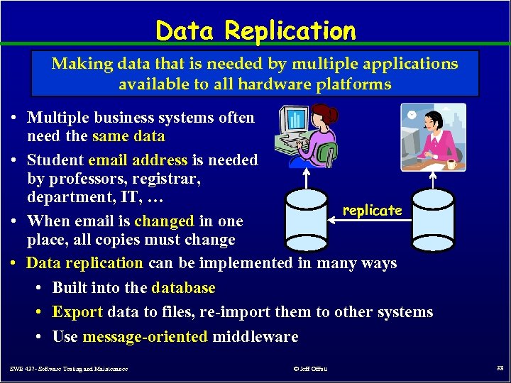 Data Replication Making data that is needed by multiple applications available to all hardware