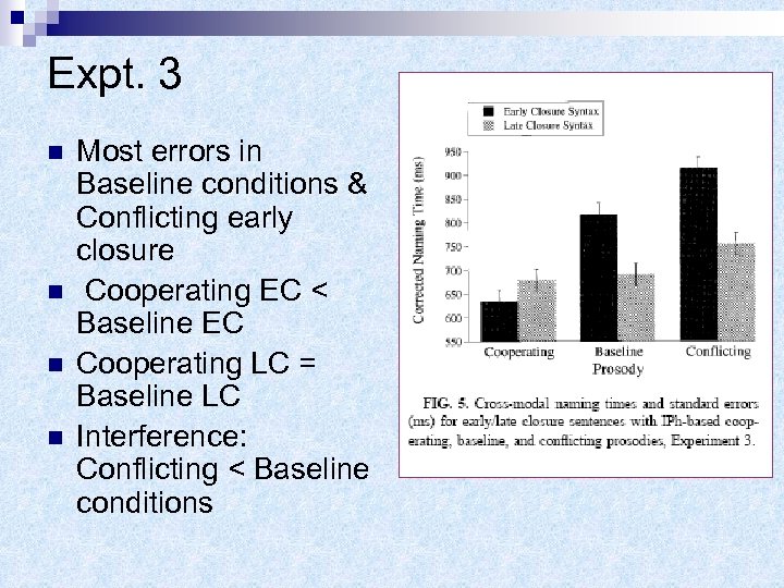 Expt. 3 n n Most errors in Baseline conditions & Conflicting early closure Cooperating