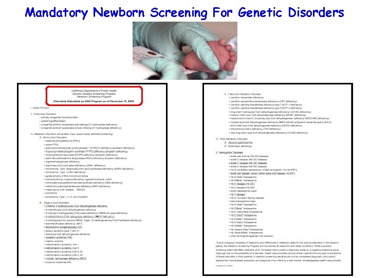 Mandatory Newborn Screening For Genetic Disorders 