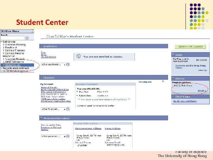Student Center Faculty of Science 37 The University of Hong Kong 