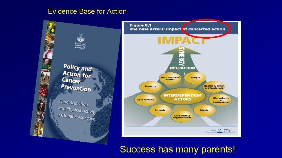 Evidence Base for Action Success has many parents! 