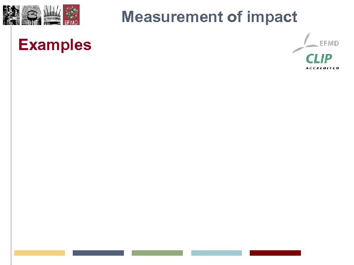 Measurement of impact Examples 