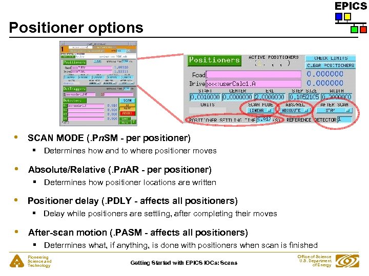 Positioner options • SCAN MODE (. Pn. SM - per positioner) § Determines how