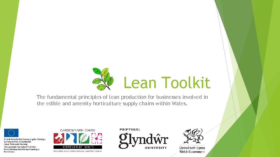 Lean Toolkit The fundamental principles of lean production for businesses involved in the edible