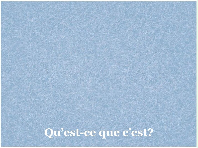 Qu’est-ce que c’est? 