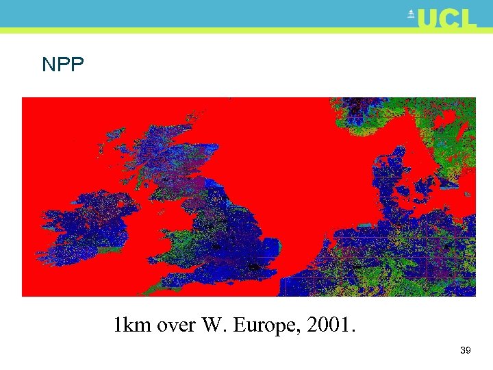 NPP 1 km over W. Europe, 2001. 39 