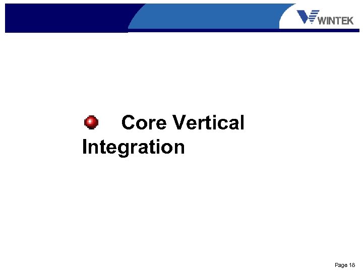 Core Vertical Integration Page 18 