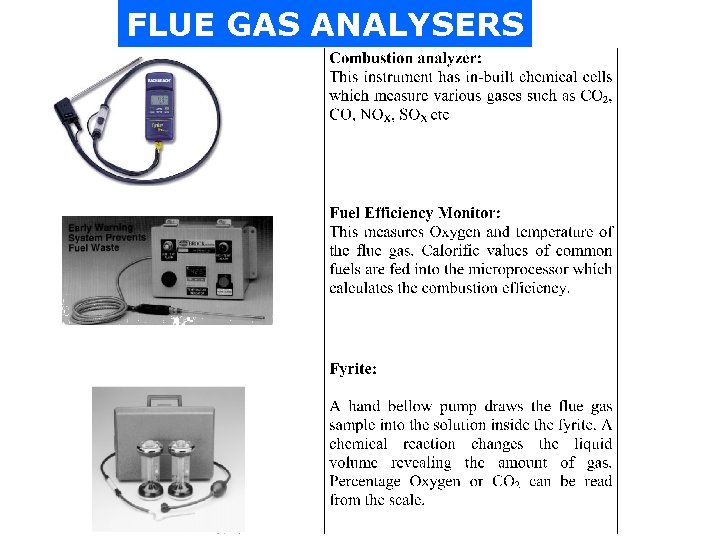 FLUE GAS ANALYSERS 