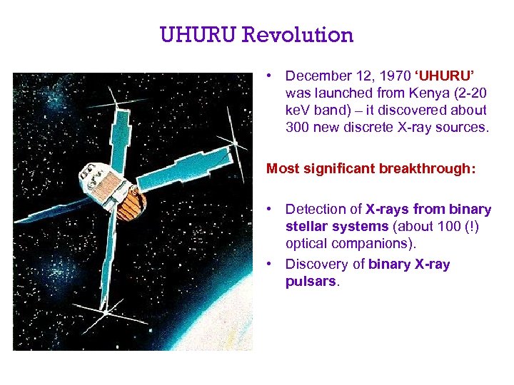 UHURU Revolution • December 12, 1970 ‘UHURU’ was launched from Kenya (2 -20 ke.