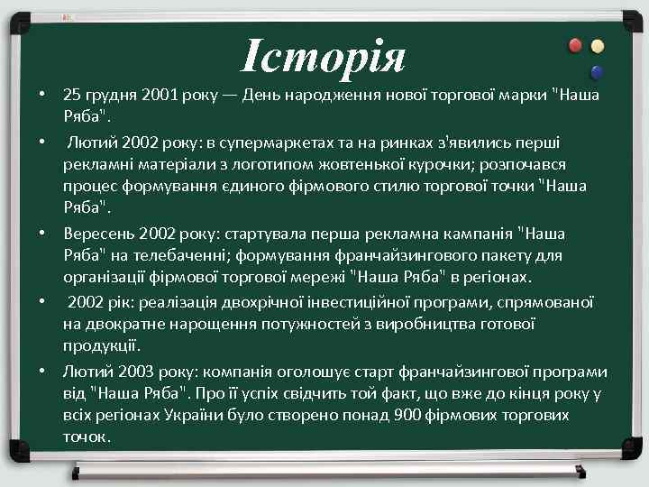Історія • 25 грудня 2001 року — День народження нової торгової марки 