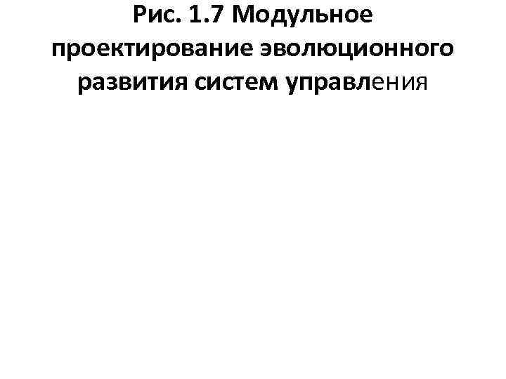Рис. 1. 7 Модульное проектирование эволюционного развития систем управления 