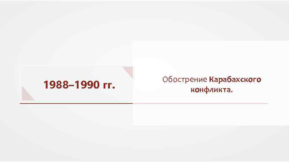 1988– 1990 гг. Обострение Карабахского конфликта. 