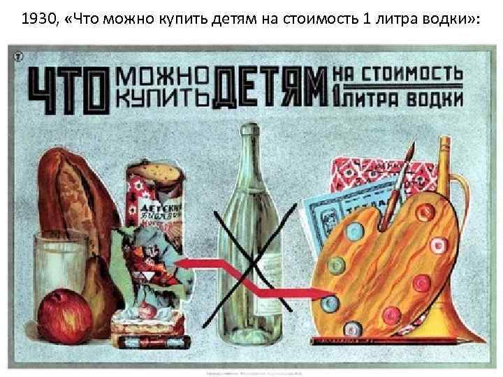 1930, «Что можно купить детям на стоимость 1 литра водки» : 