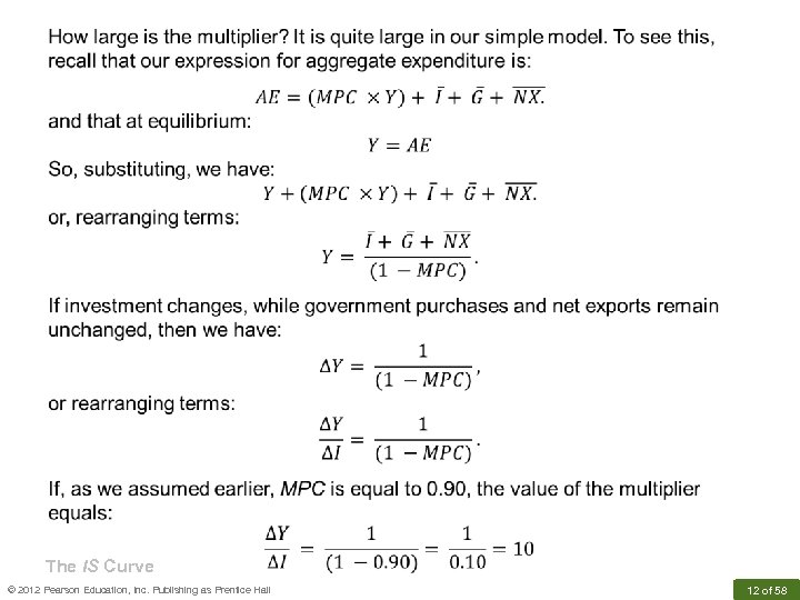  The IS Curve © 2012 Pearson Education, Inc. Publishing as Prentice Hall 12