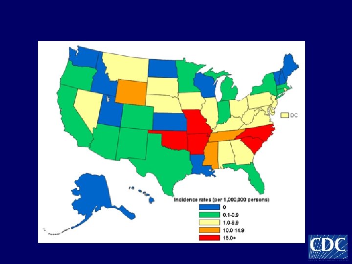 Incidence of RMSF in the United States 