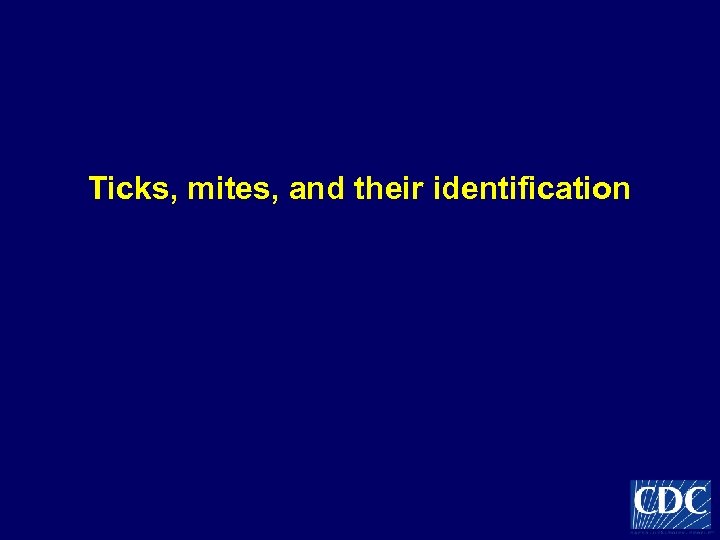Ticks, mites, and their identification 
