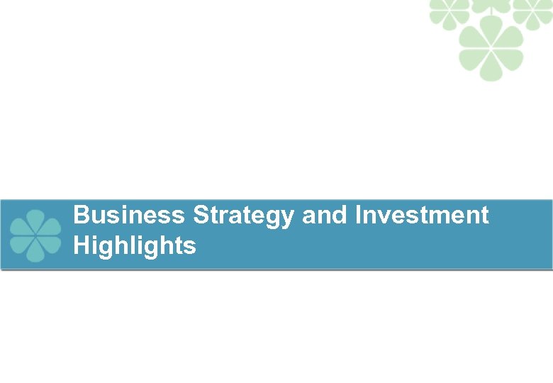 Business Strategy and Investment Highlights 