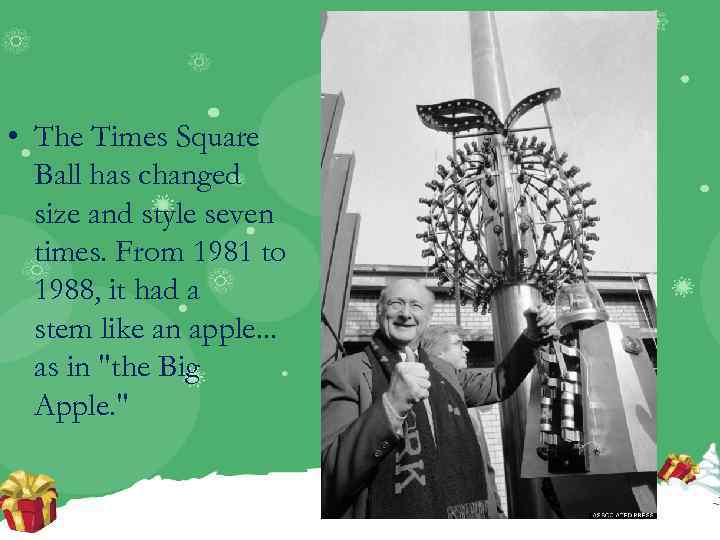  • The Times Square Ball has changed size and style seven times. From
