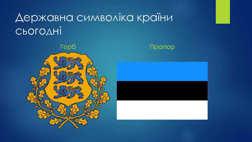 Державна символіка країни сьогодні Герб Прапор 