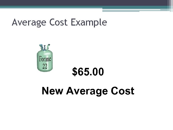 Average Cost Example $65. 00 New Average Cost 