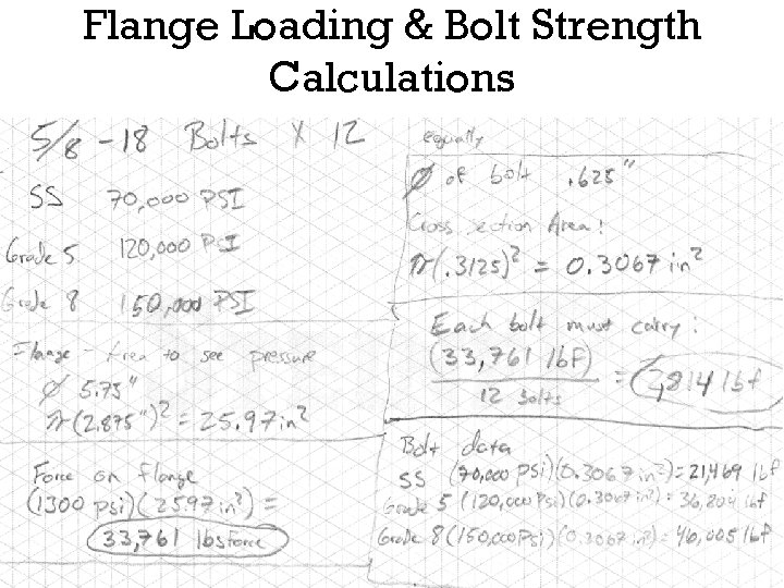 Flange Loading & Bolt Strength Calculations 