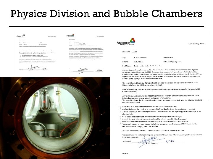 Physics Division and Bubble Chambers 