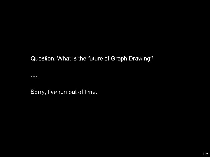 Question: What is the future of Graph Drawing? . . . Sorry, I’ve run