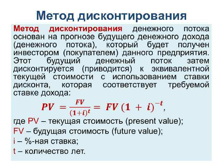 Метод дисконтирования • 