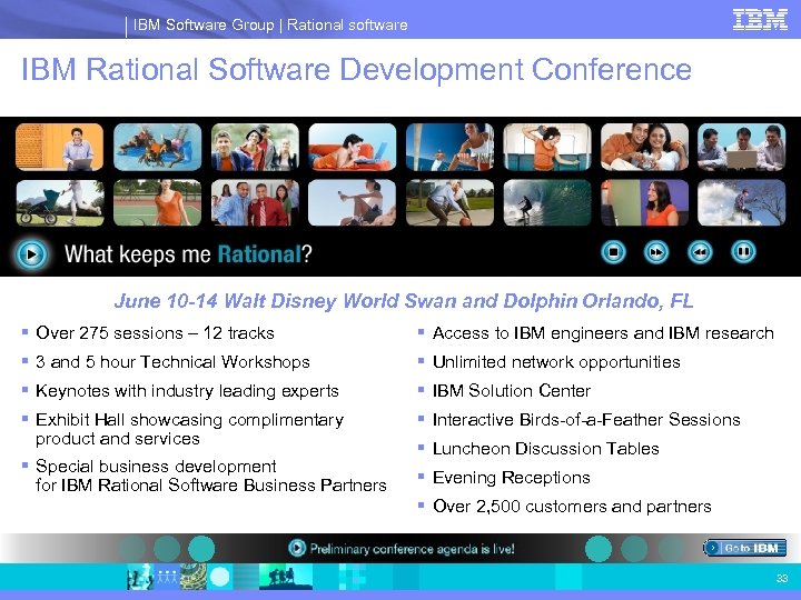 IBM Software Group | Rational software IBM Rational Software Development Conference June 10 -14