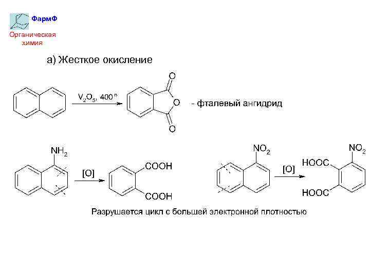 Фарм. Ф Органическая химия а) Жесткое окисление 