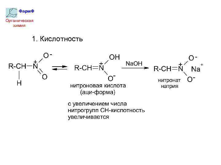 Фарм. Ф Органическая химия 1. Кислотность 