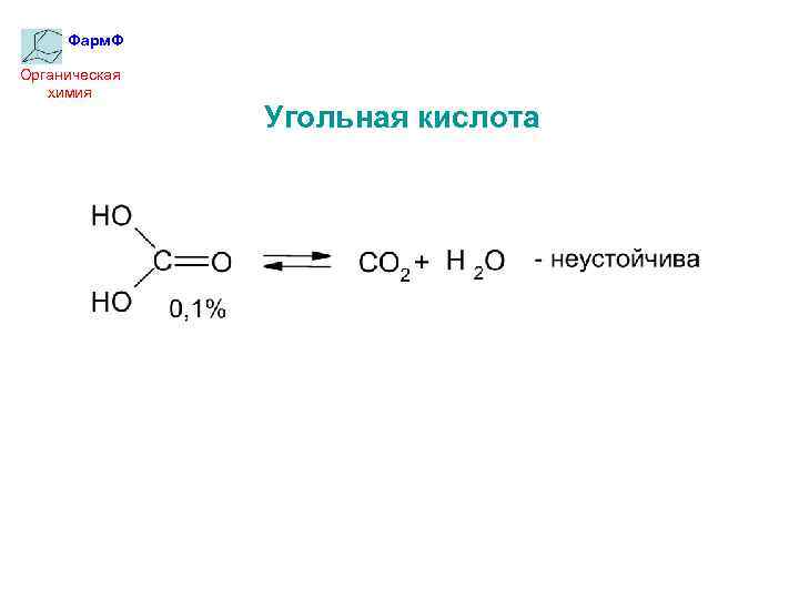 Фарм. Ф Органическая химия Угольная кислота 