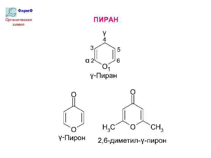 Фарм. Ф Органическая химия ПИРАН 