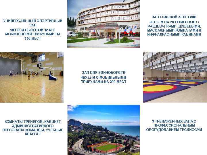  УНИВЕРСАЛЬНЫЙ СПОРТИВНЫЙ ЗАЛ 90 Х 32 М ВЫСОТОЙ 12 М С МОБИЛЬНЫМИ ТРИБУНАМИ