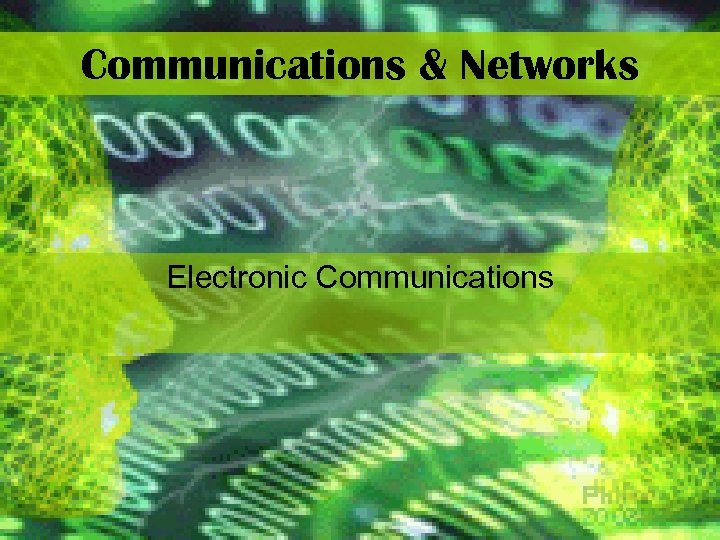 Communications & Networks Electronic Communications 