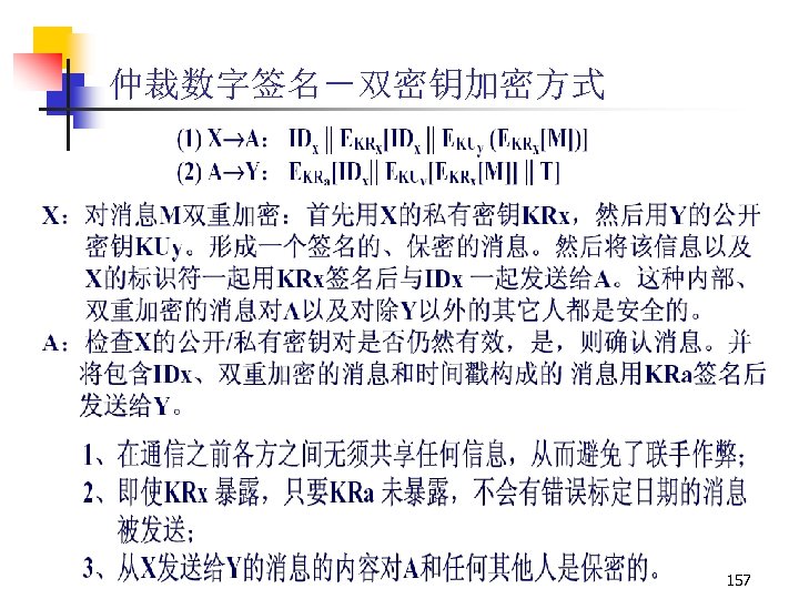 仲裁数字签名－双密钥加密方式 157 