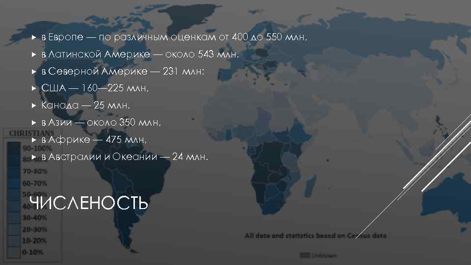  в Европе — по различным оценкам от 400 до 550 млн, в Латинской