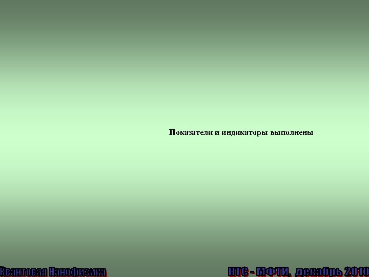 Показатели и индикаторы выполнены 