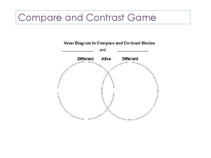 Compare and Contrast Game 