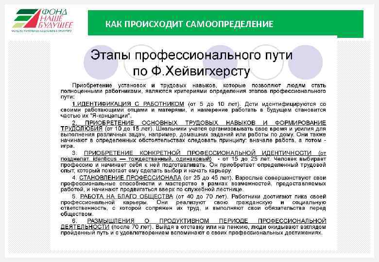 КАК ПРОИСХОДИТ САМООПРЕДЕЛЕНИЕ Москва, 2015 9 