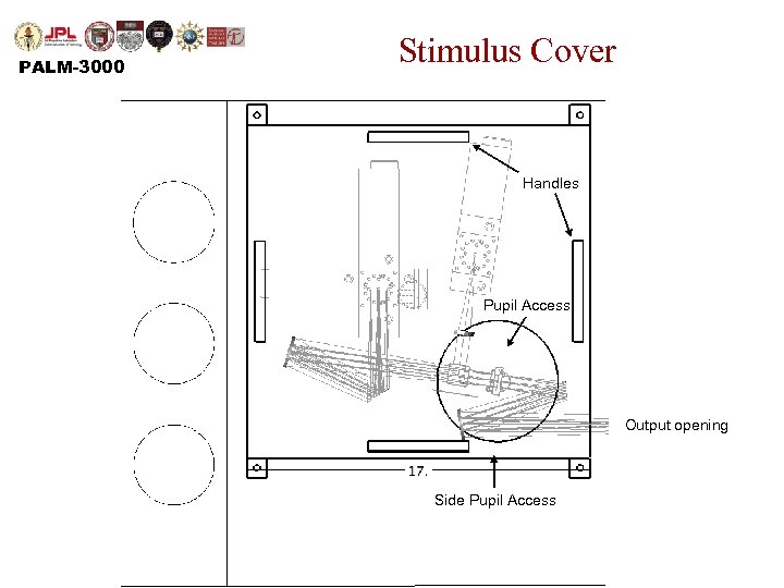 PALM-3000 Stimulus Cover Handles Pupil Access Output opening Side Pupil Access 