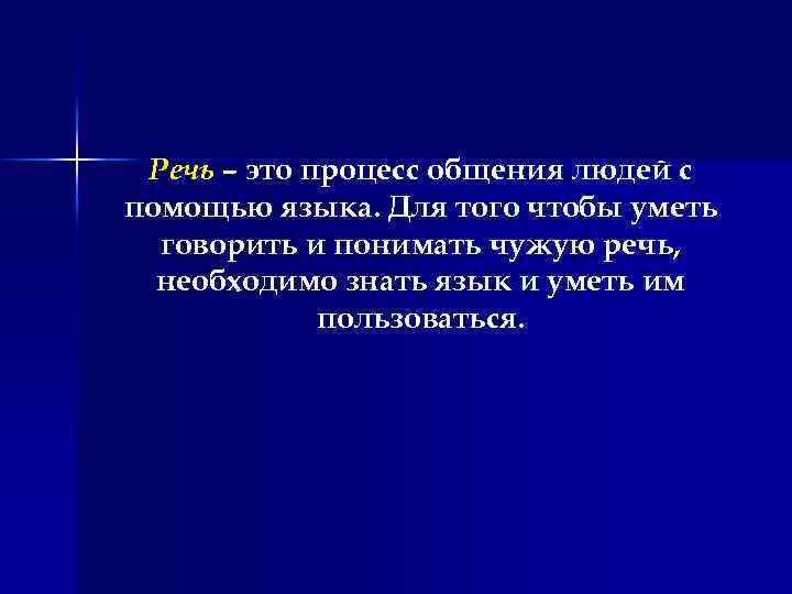 Речь – это процесс общения людей с помощью языка. Для того чтобы уметь говорить