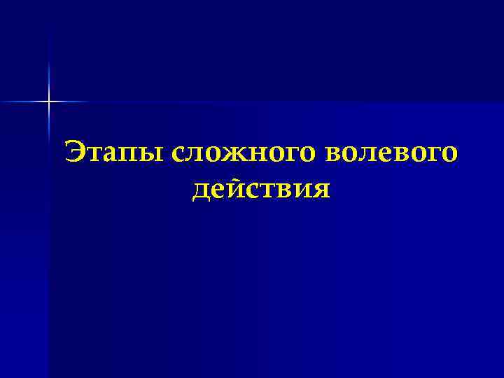 Этапы сложного волевого действия 