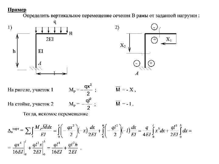 Горизонтальное перемещение. Угловое перемещение плоской рамы. Определение перемещения сечения рамы. Перемещение в раме сопромат. Как определить вертикальное перемещение сечения.