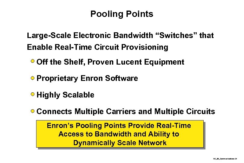 Pooling Points Large-Scale Electronic Bandwidth “Switches” that Enable Real-Time Circuit Provisioning Off the Shelf,