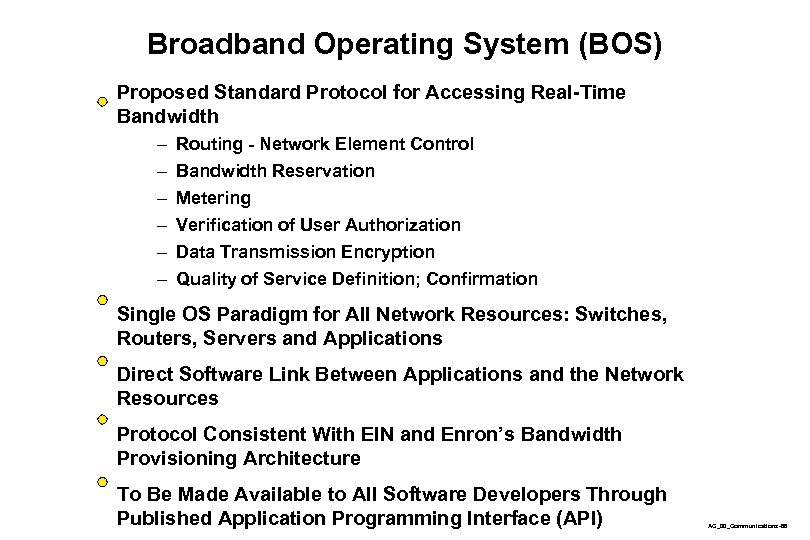 Broadband Operating System (BOS) Proposed Standard Protocol for Accessing Real-Time Bandwidth – – –