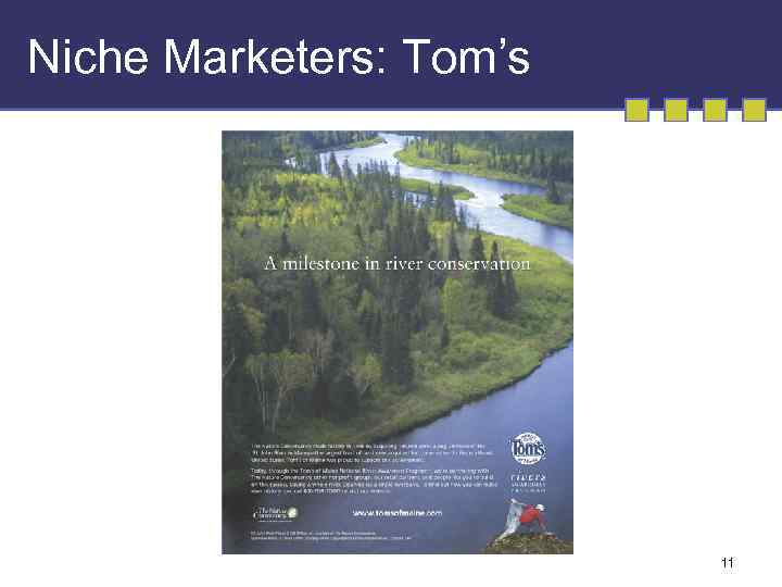 Niche Marketers: Tom’s 11 