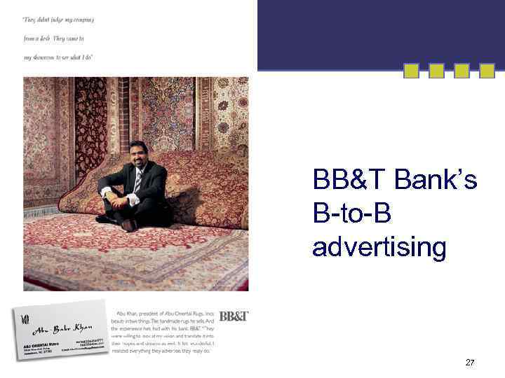 BB&T Bank’s B-to-B advertising 27 