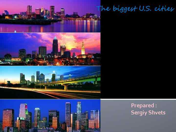 The biggest U. S. cities Prepared : Sergiy Shvets 